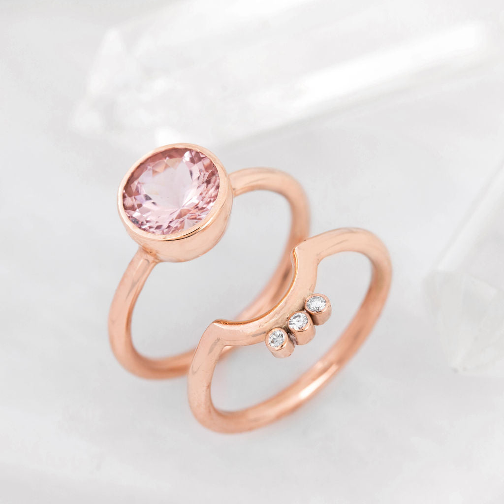 Rose Gold with Morganite Nestle Ring