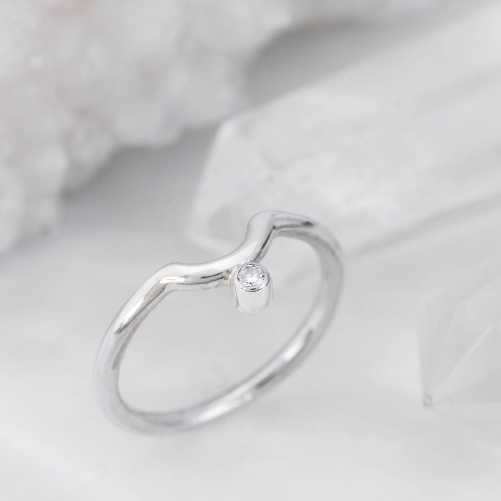 White Gold with Diamond Nestling Wedding Ring