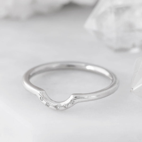 White Gold Diamond Studded Nestling Wedding Ring