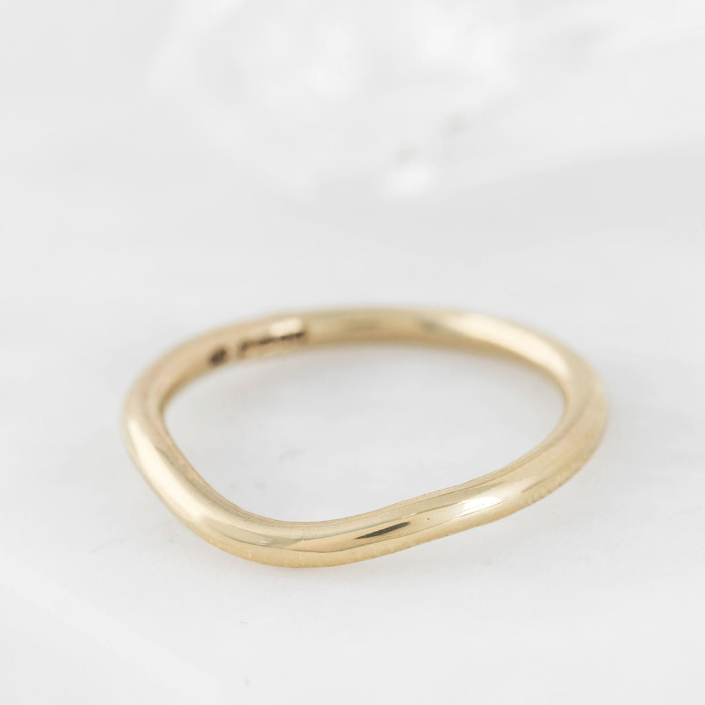 Gold Curve Wedding Band