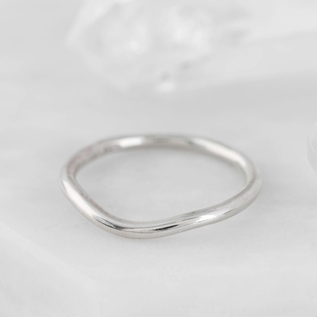 Silver Curve Wedding Band