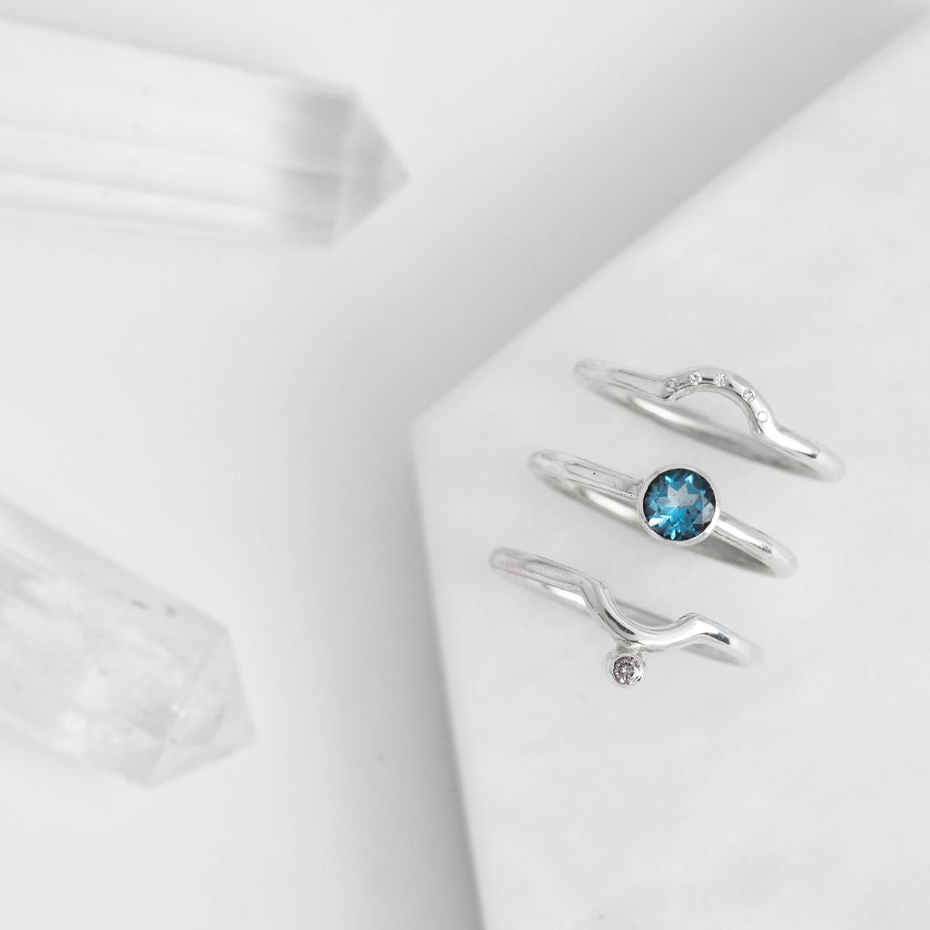 Platinum with Diamond Nestling Wedding Ring