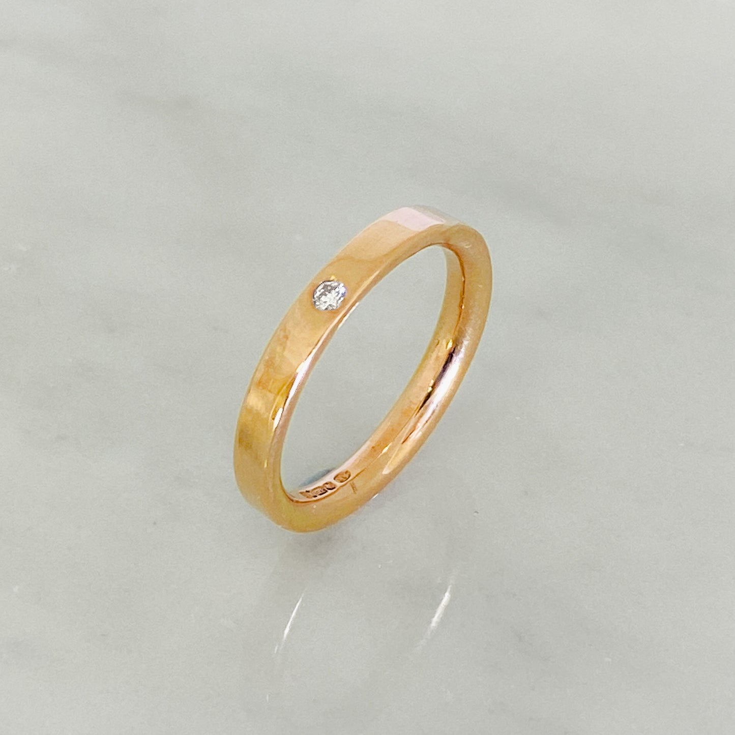 Rose Gold and Diamond Classic Wedding Ring