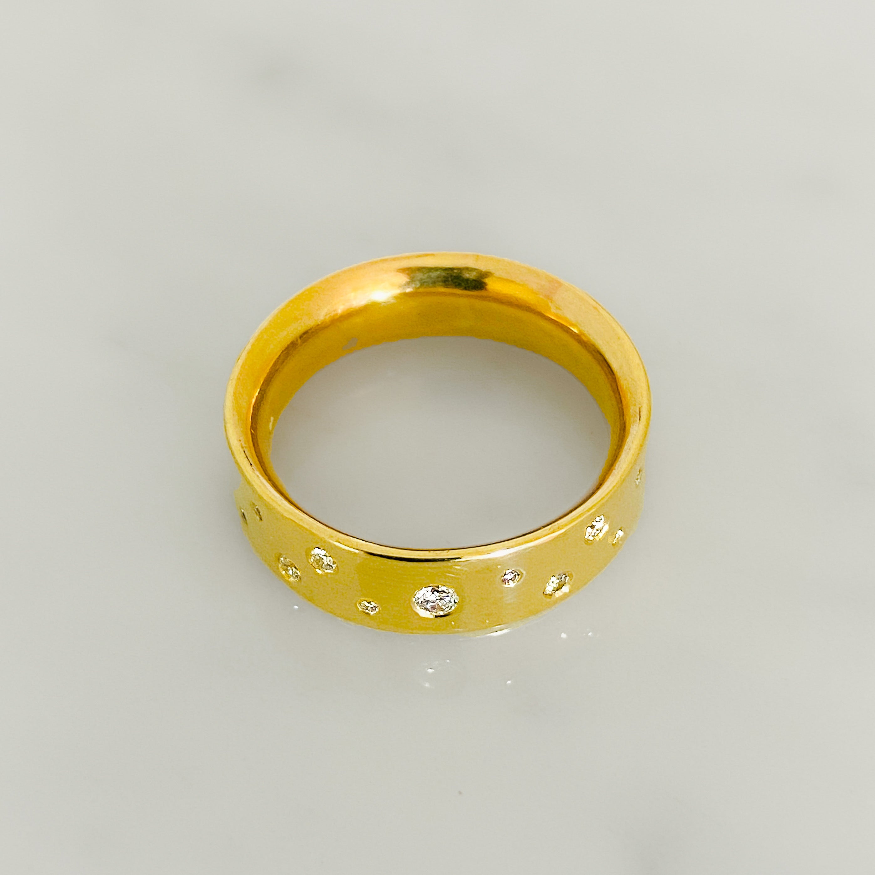 Gold Serendipity Diamond Scatter Ring (6mm wide)