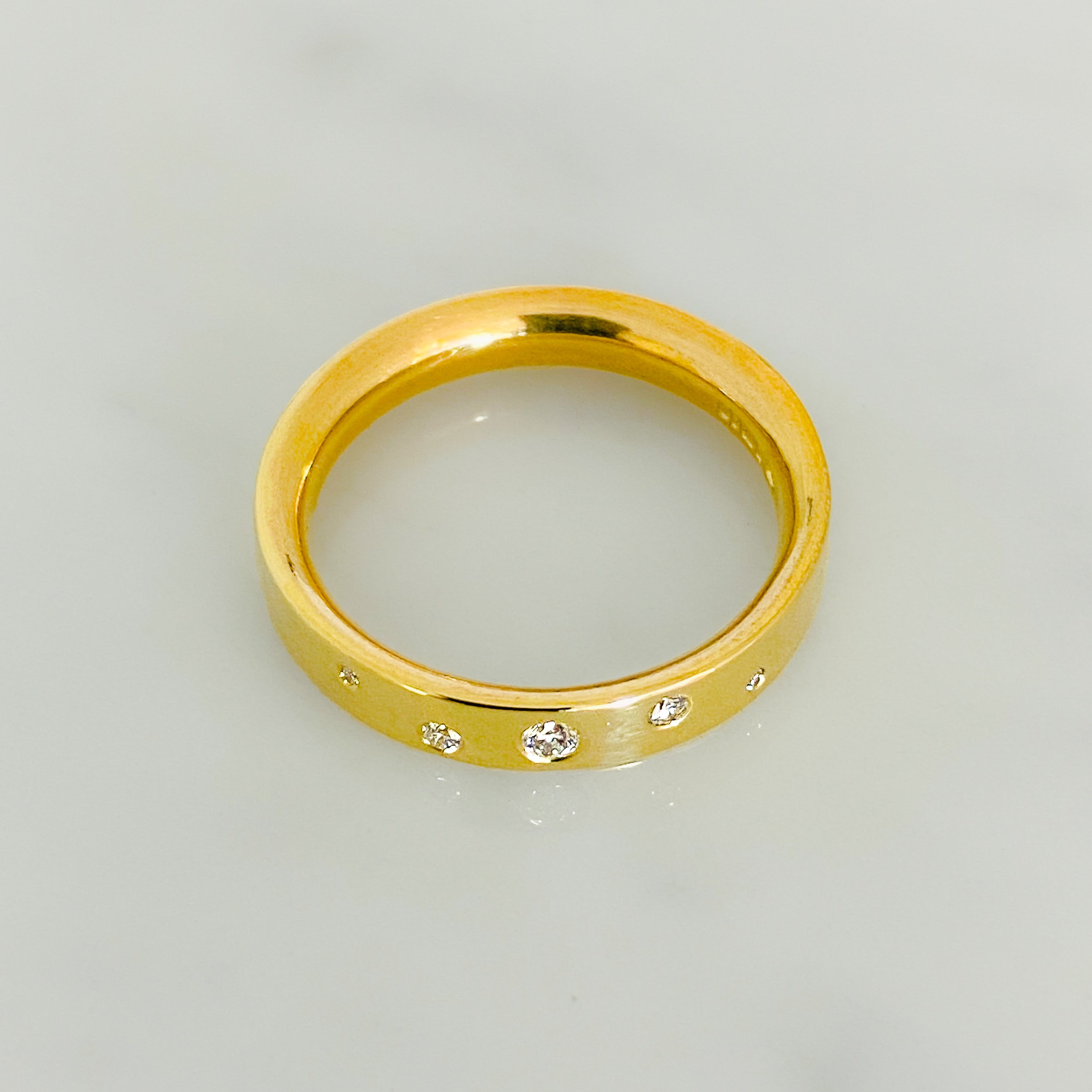 Gold Serendipity Diamond Scatter Ring (4mm wide)