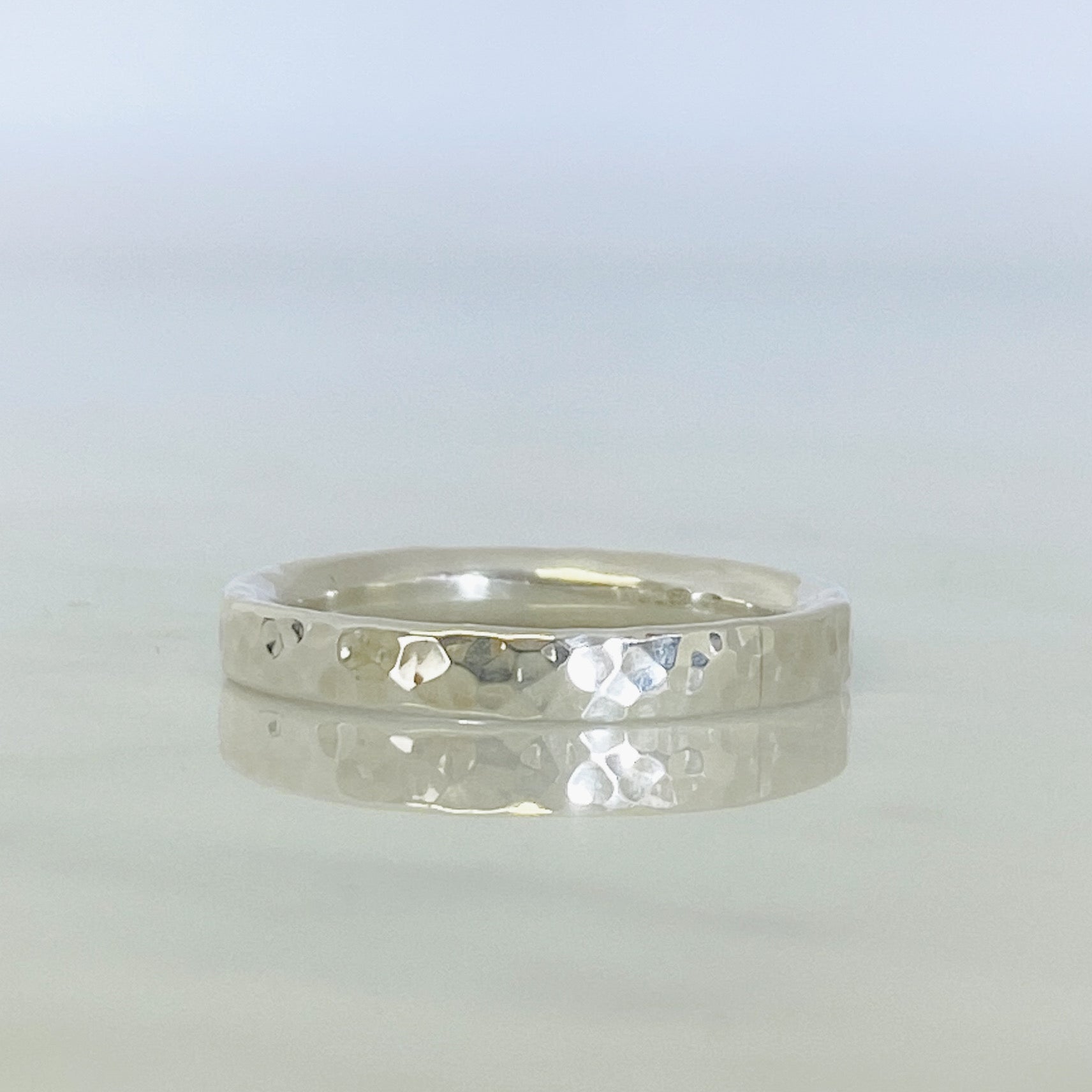 White Gold Dimpled Wedding Ring
