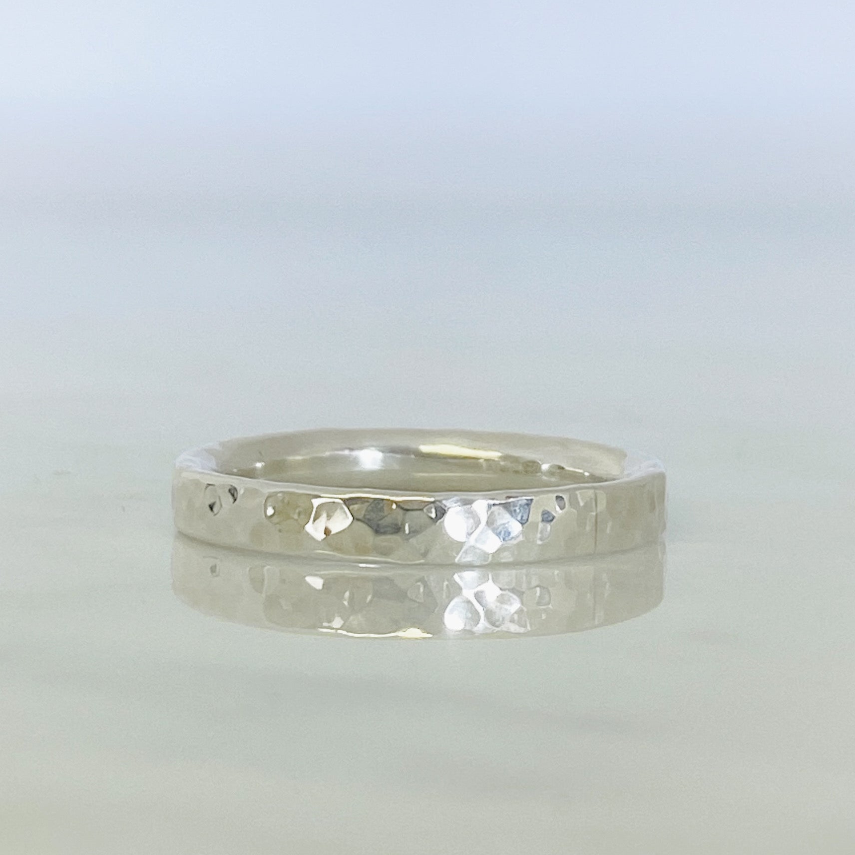 Platinum Dimpled Wedding Ring