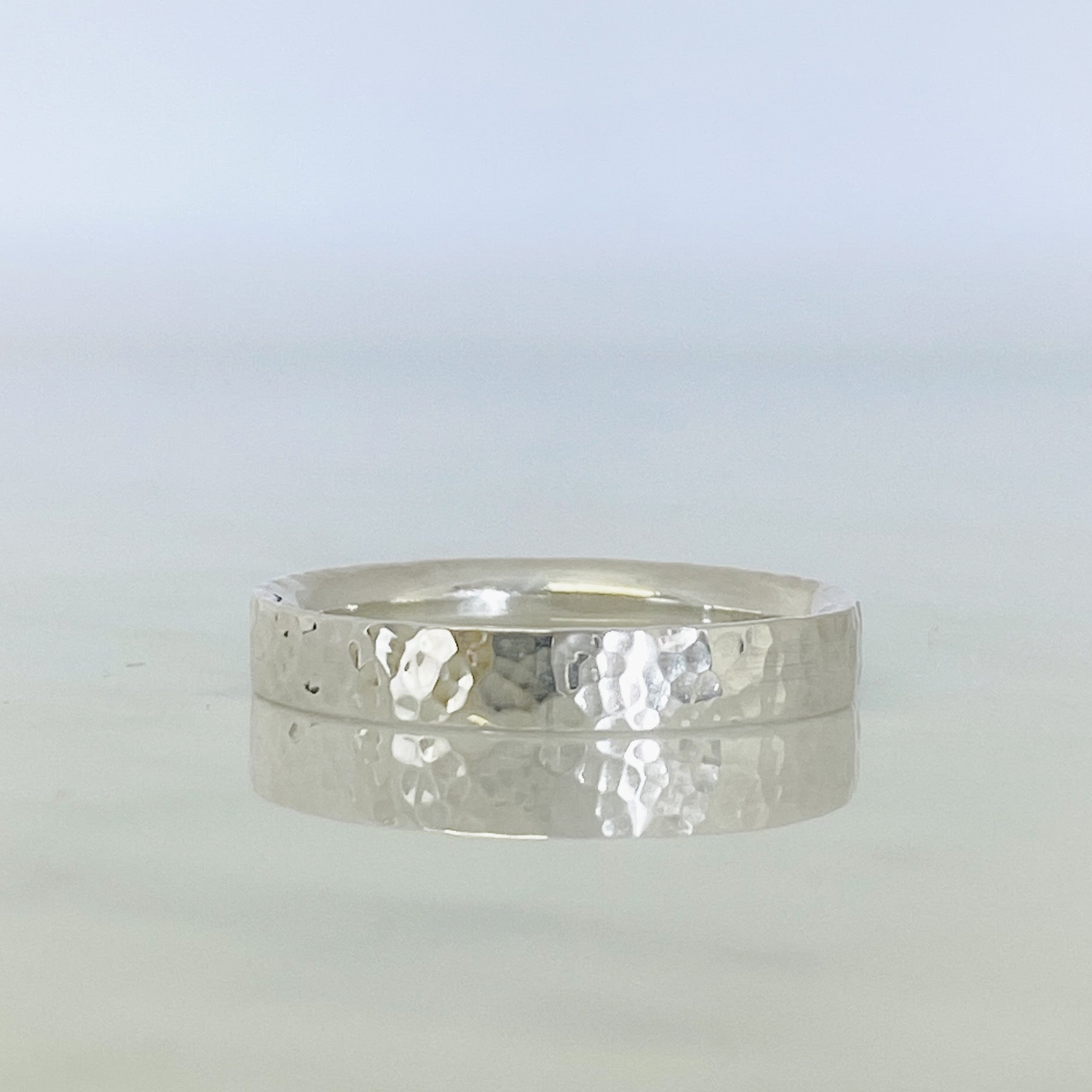 White Gold Dimpled Wedding Ring