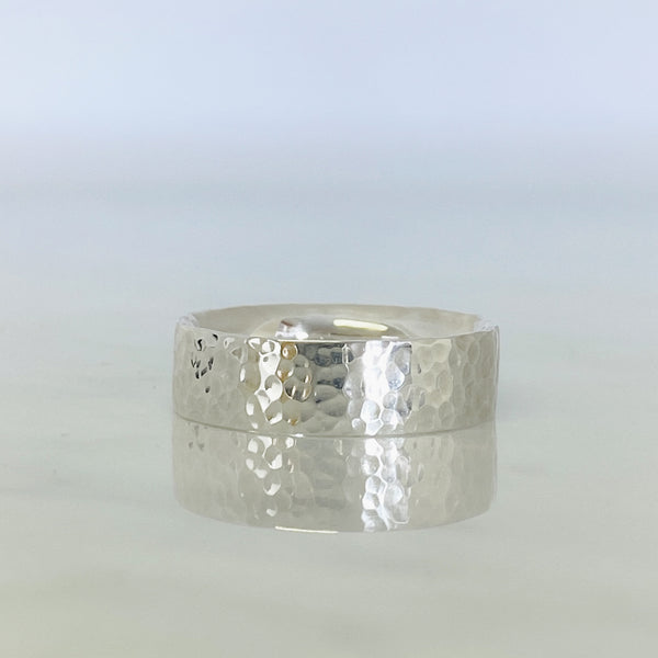 Platinum Dimpled Wedding Ring