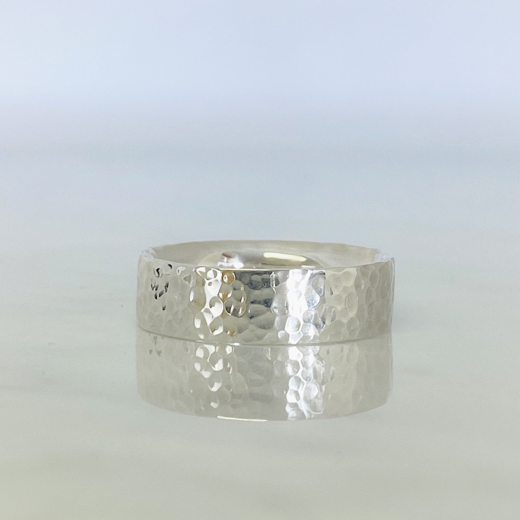 White Gold Dimpled Wedding Ring