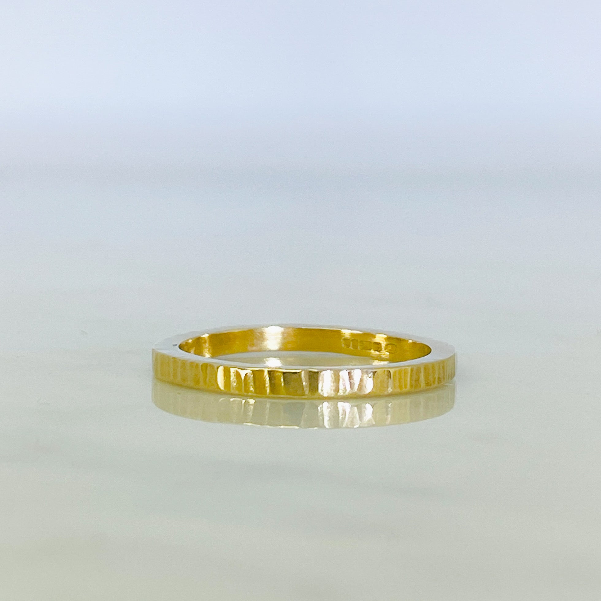 Gold Striped Wedding Ring