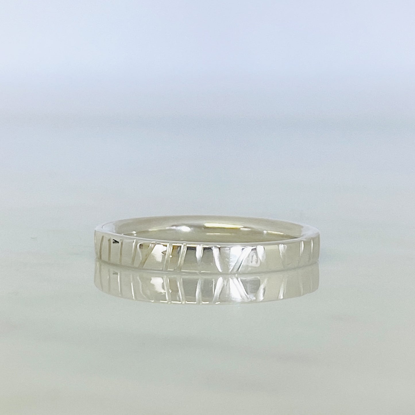 White Gold Hand Drawn Wedding Ring