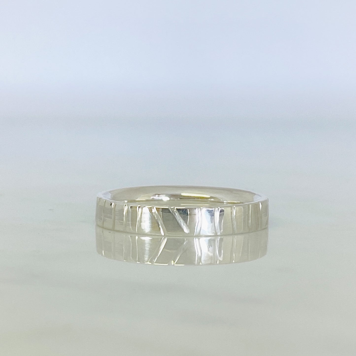 White Gold Hand Drawn Wedding Ring