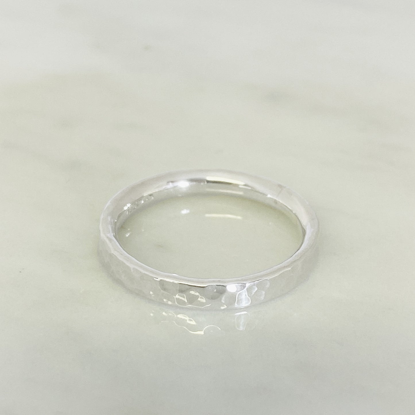 Platinum Dimpled Wedding Ring