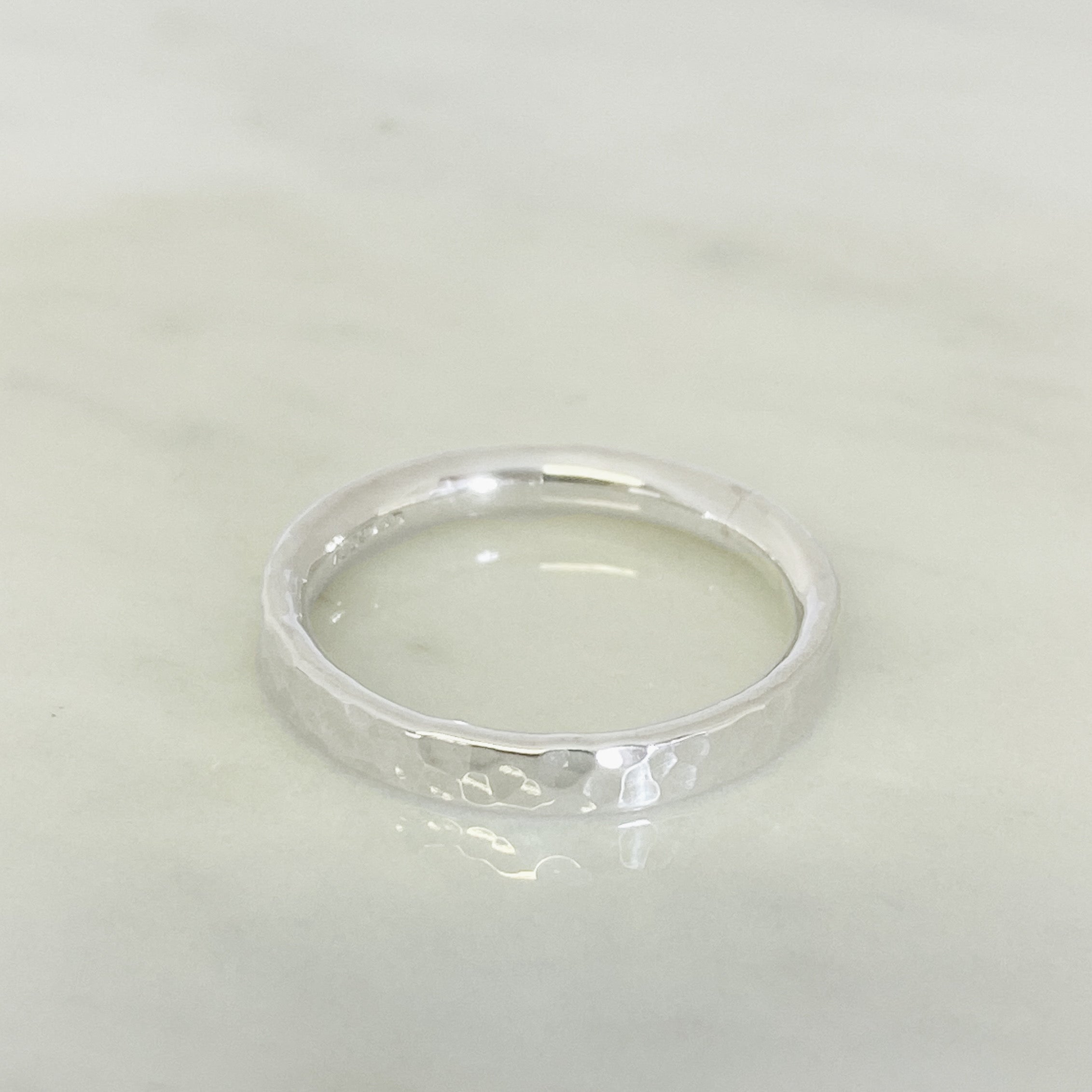 White Gold Dimpled Wedding Ring