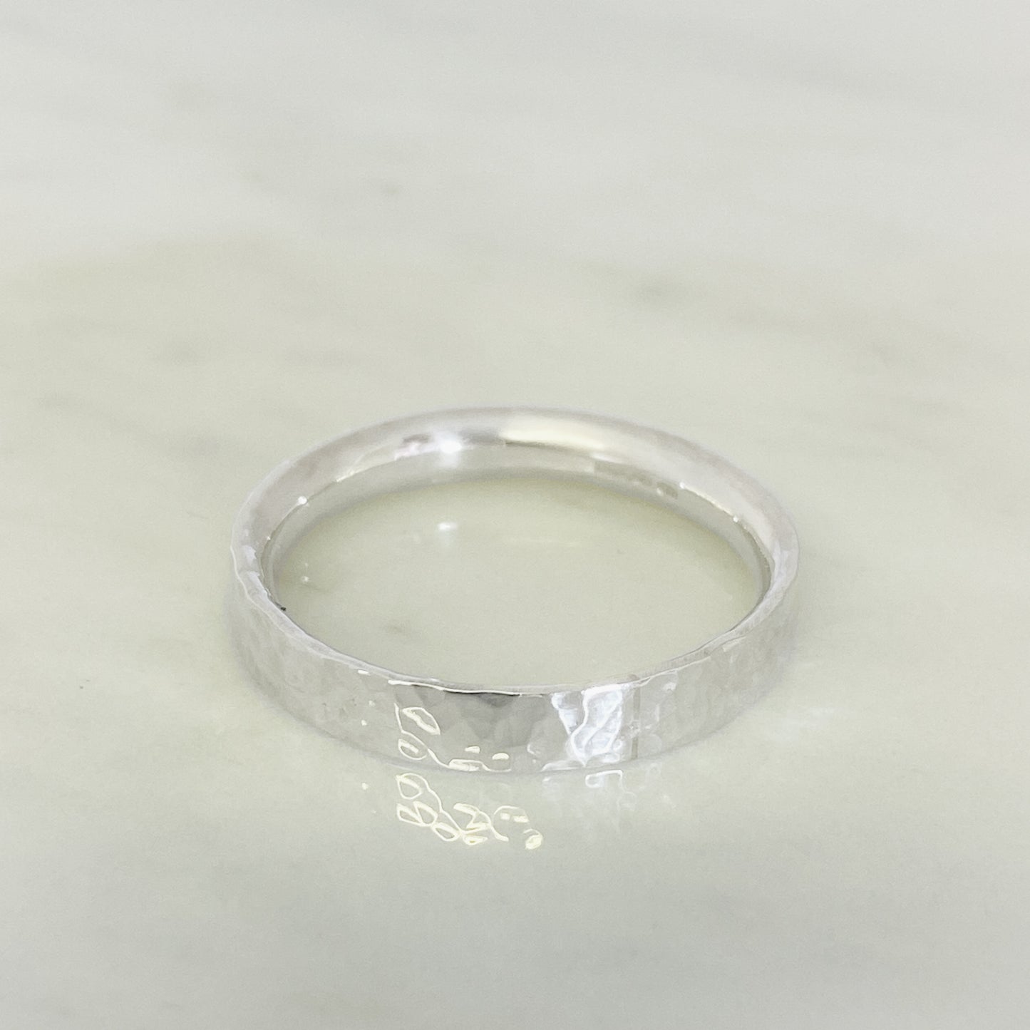 Platinum Dimpled Wedding Ring