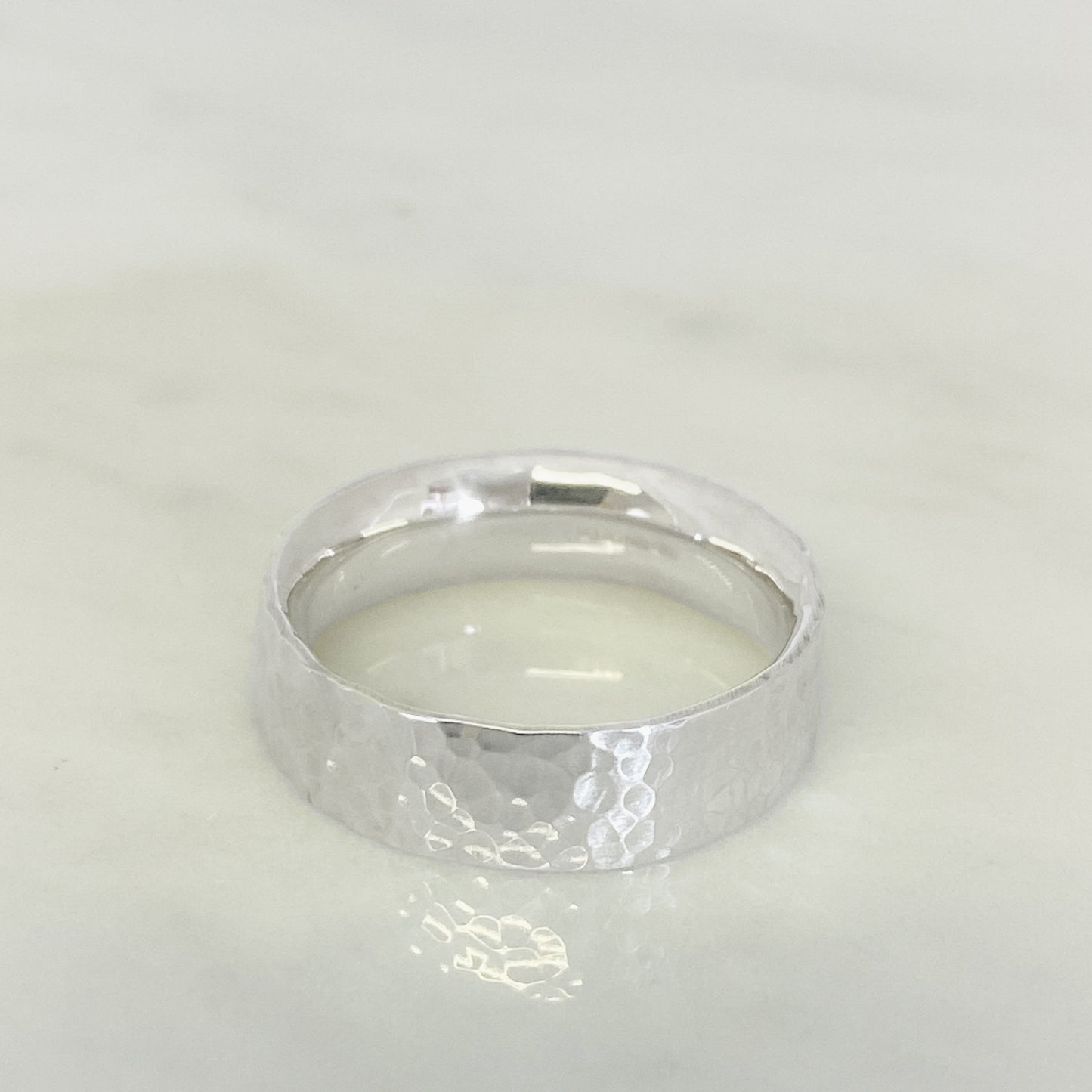 Platinum Dimpled Wedding Ring