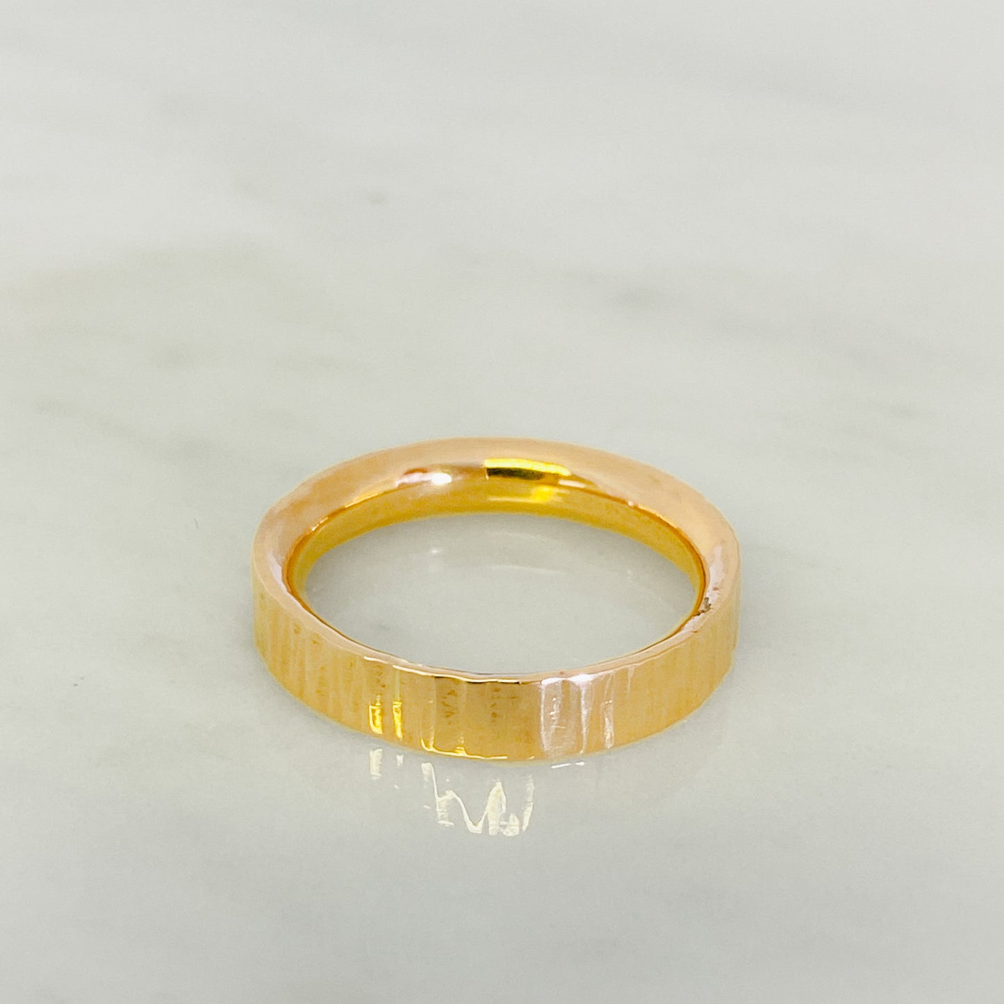 Rose Gold Striped Wedding Ring