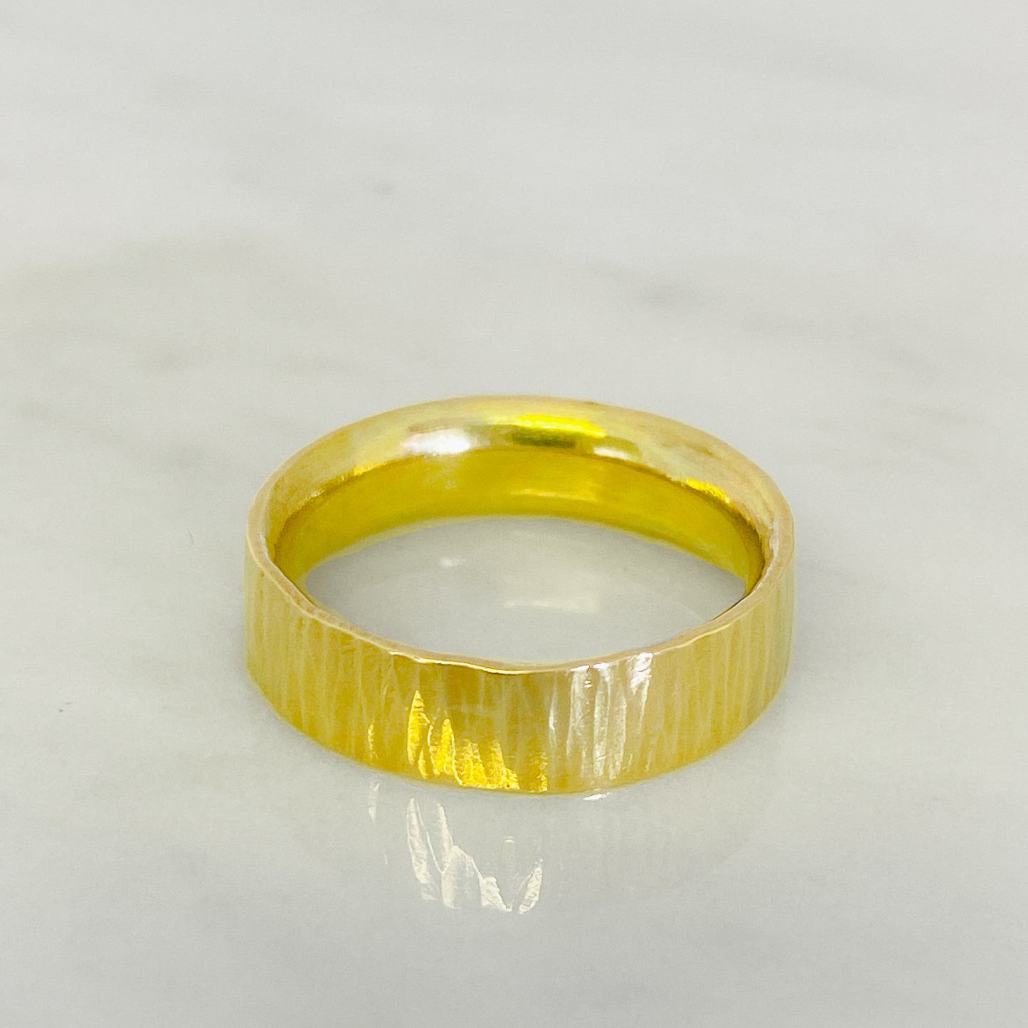 Gold Striped Wedding Ring