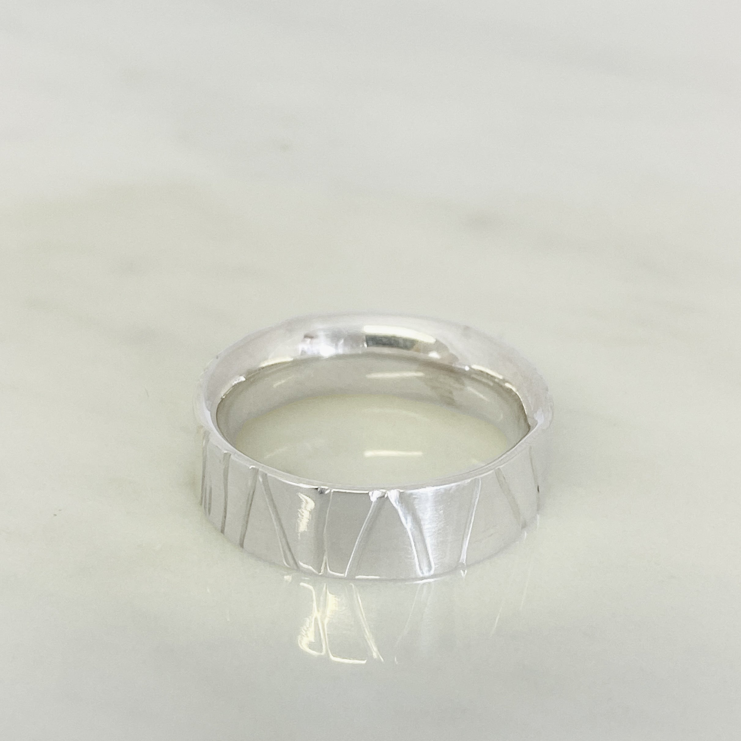 Platinum Hand Drawn Wedding Ring