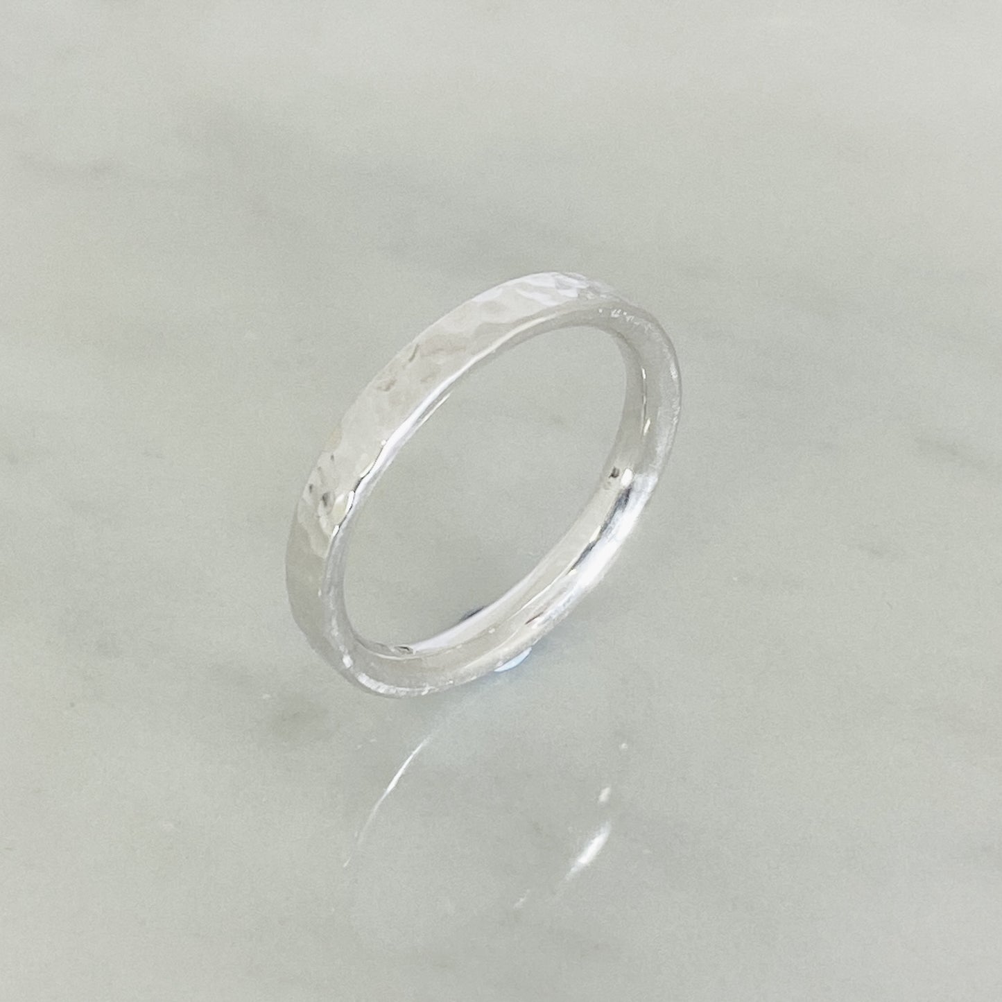 White Gold Dimpled Wedding Ring