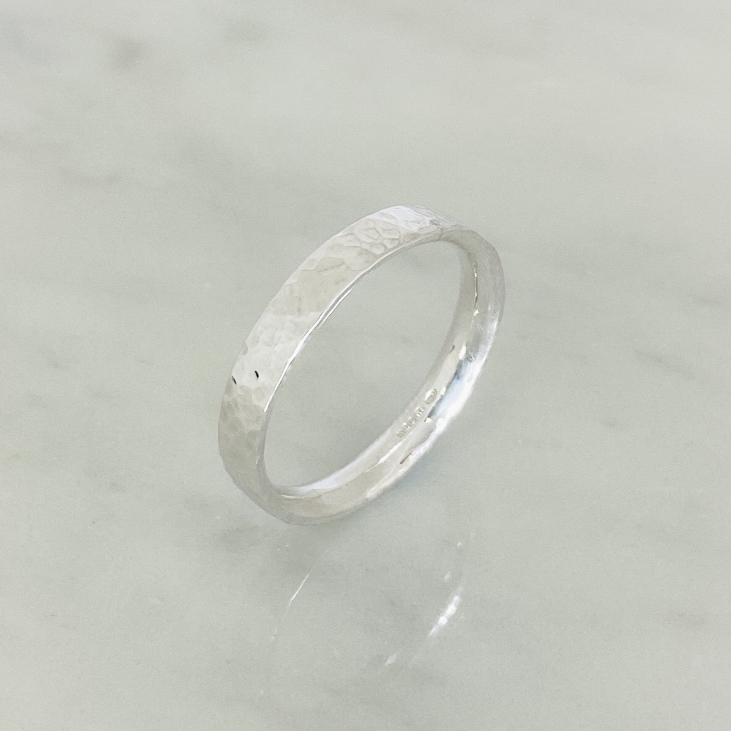 White Gold Dimpled Wedding Ring