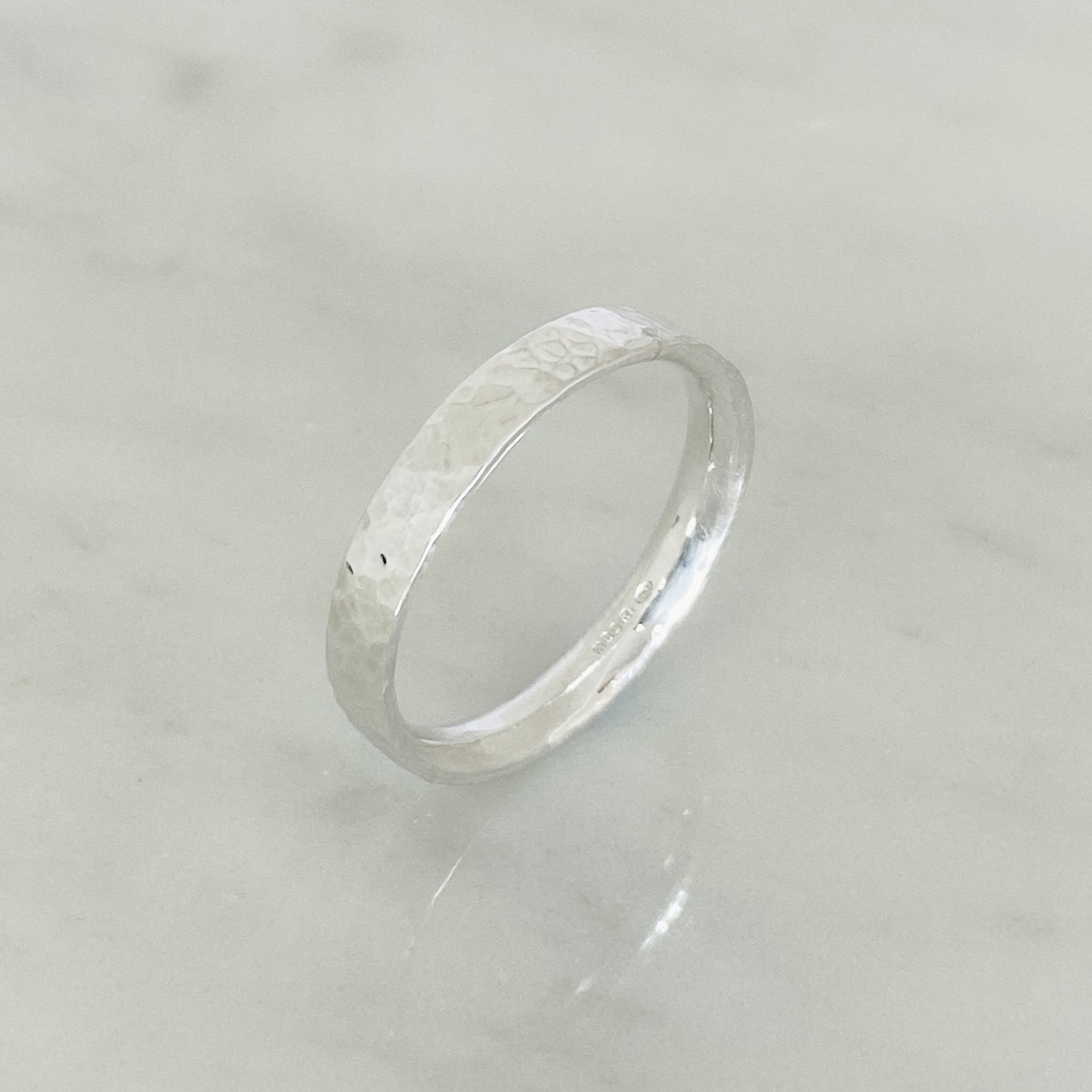 White Gold Dimpled Wedding Ring