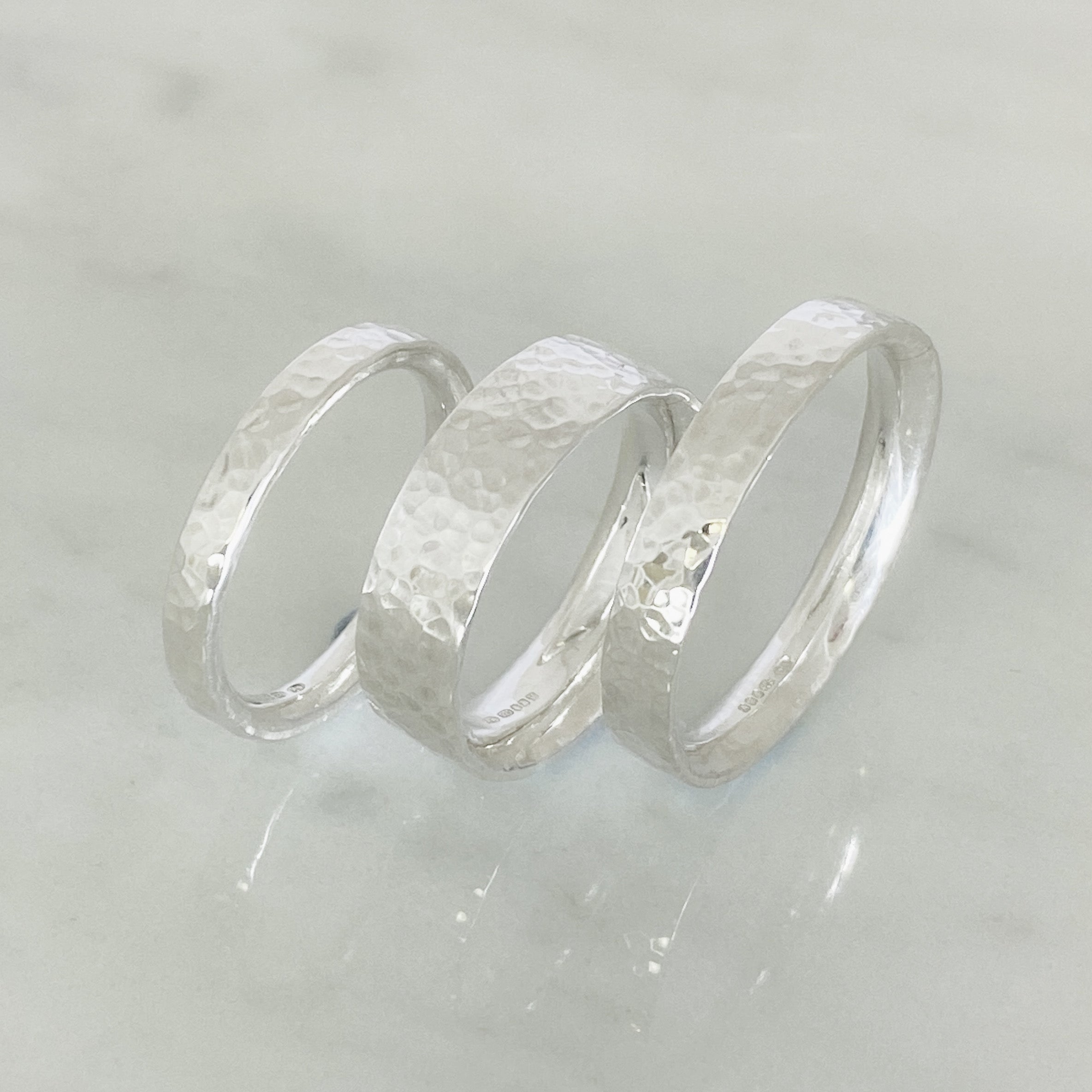 White Gold Dimpled Wedding Ring