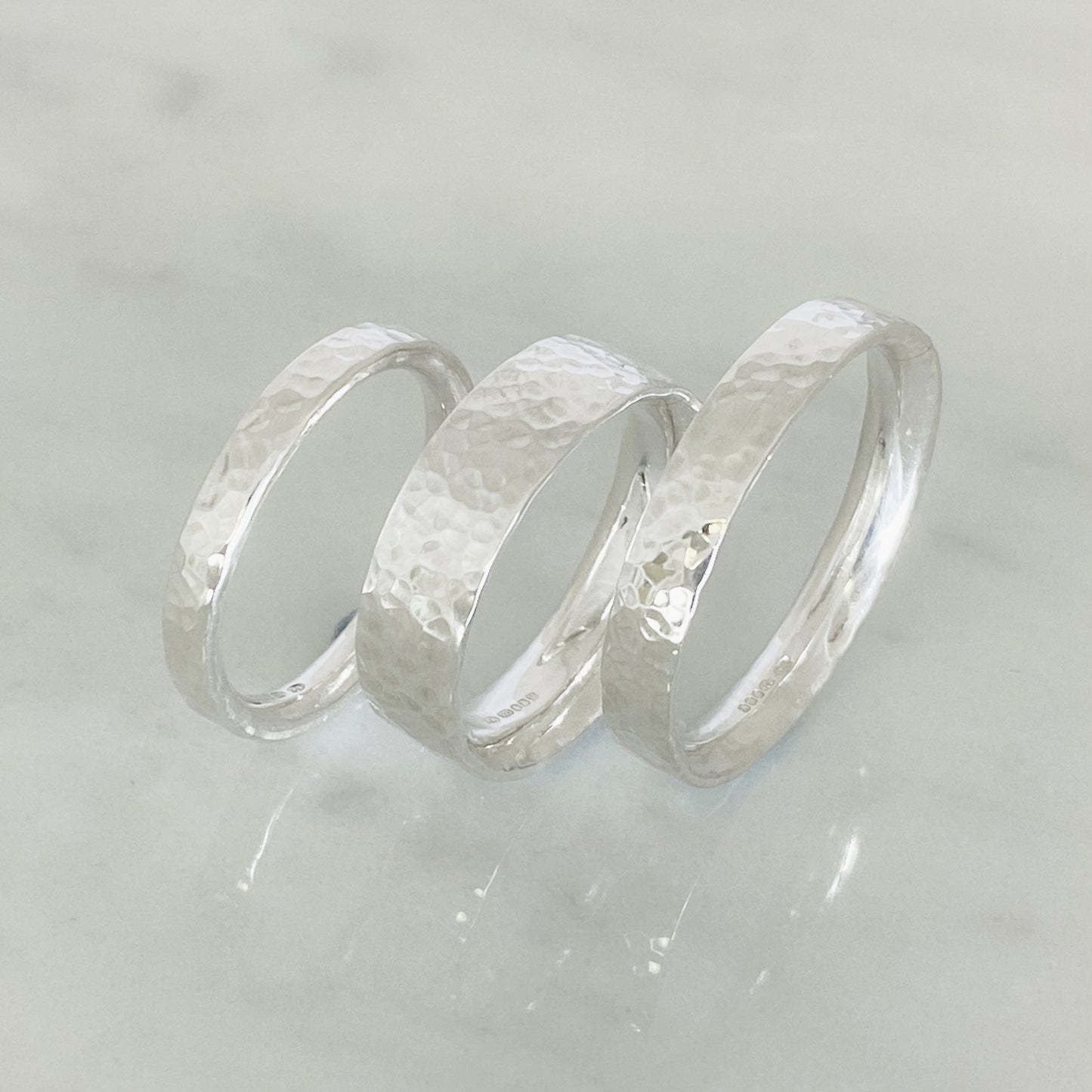 White Gold Dimpled Wedding Ring