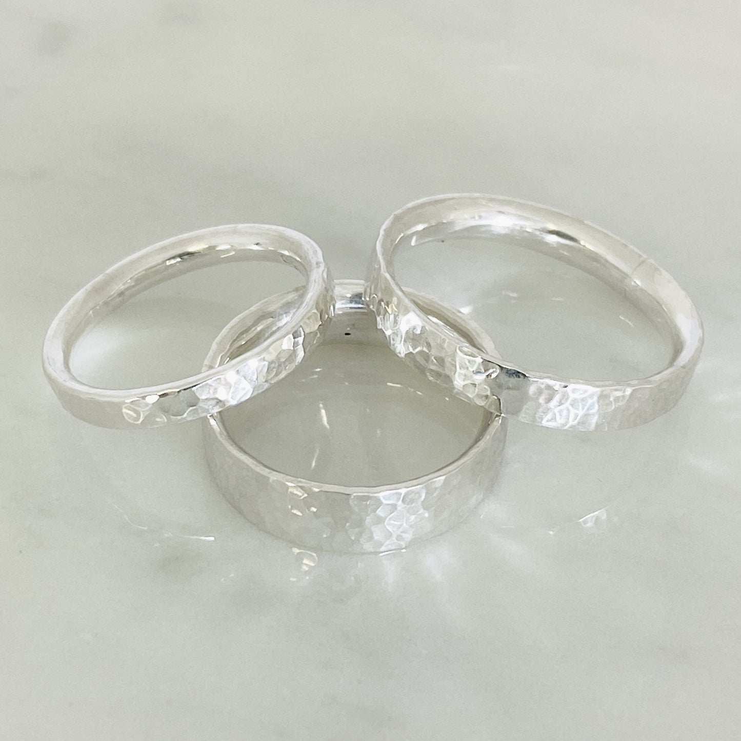 White Gold Dimpled Wedding Ring