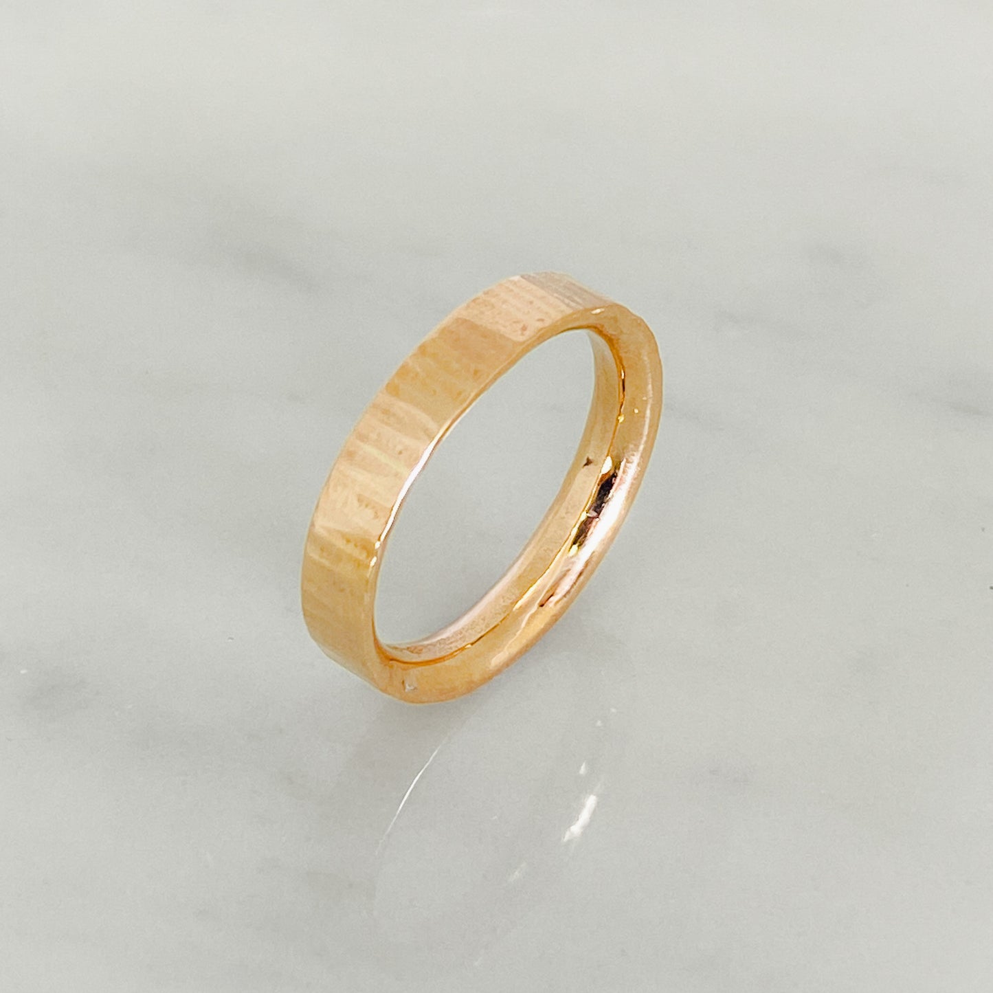 Rose Gold Striped Wedding Ring