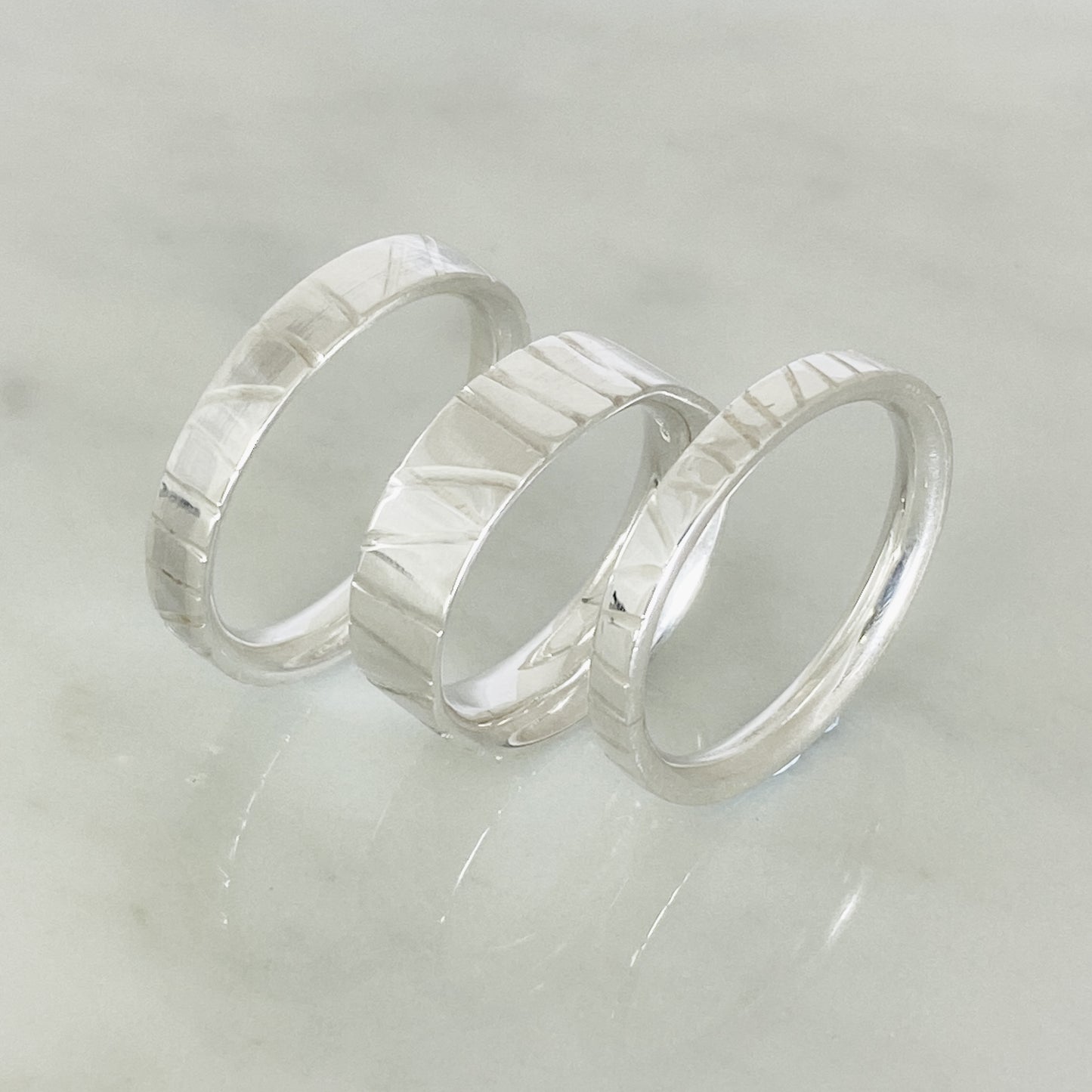 Platinum Hand Drawn Wedding Ring