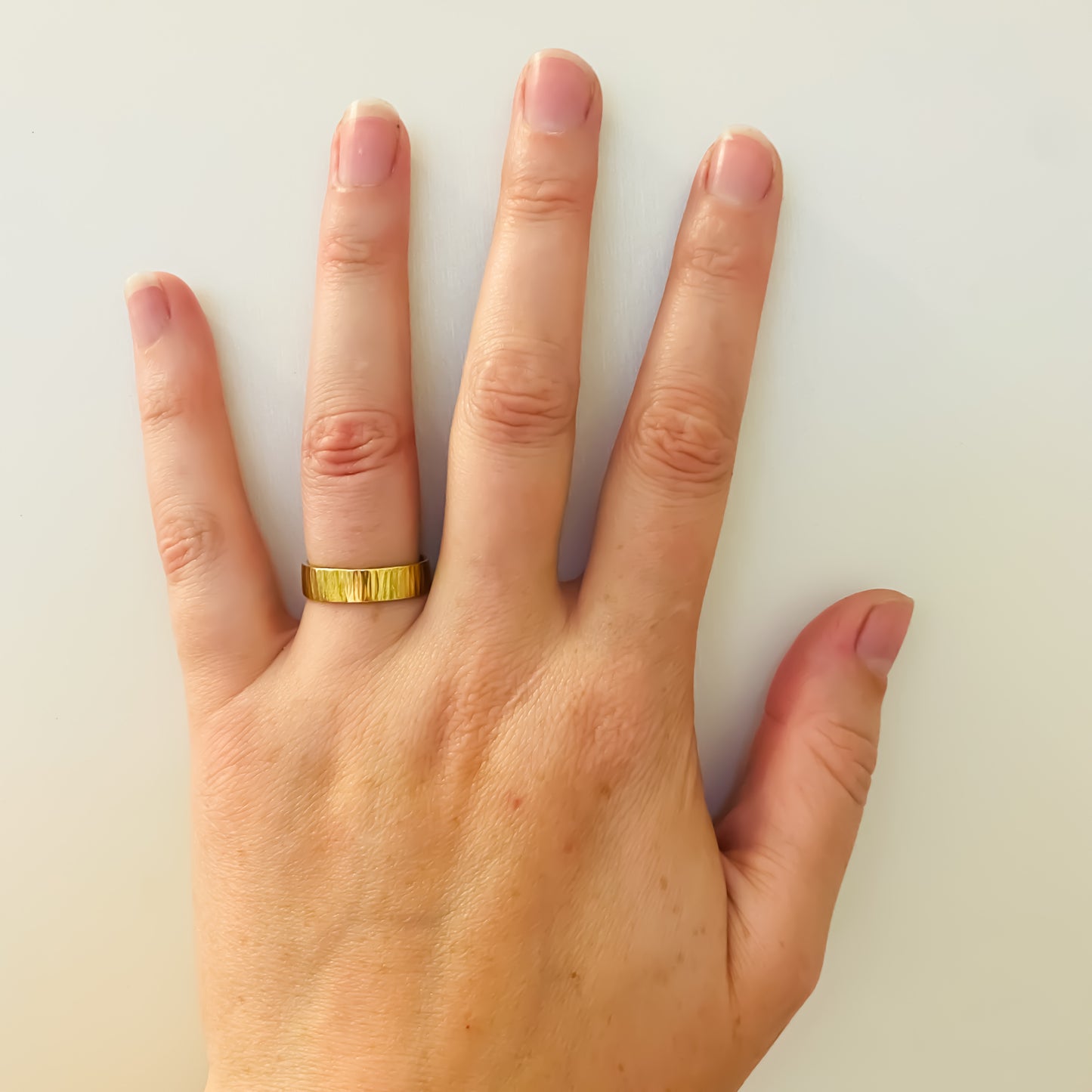 Gold Striped Wedding Ring