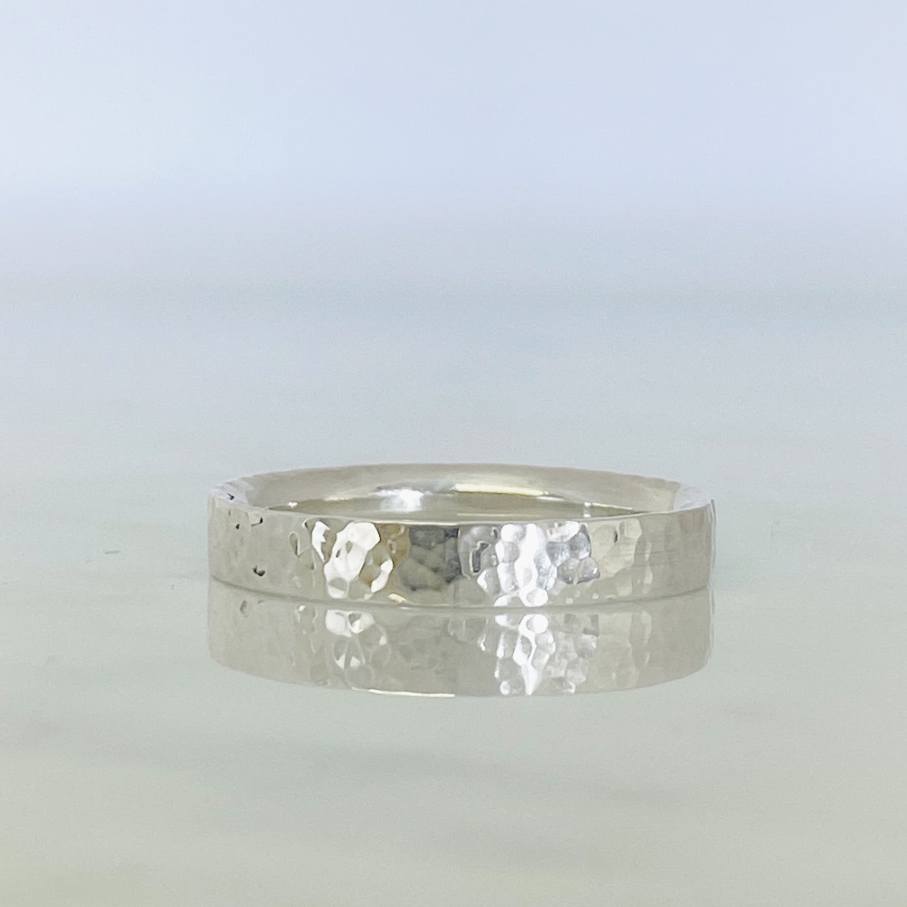 Silver Dimpled Wedding Ring
