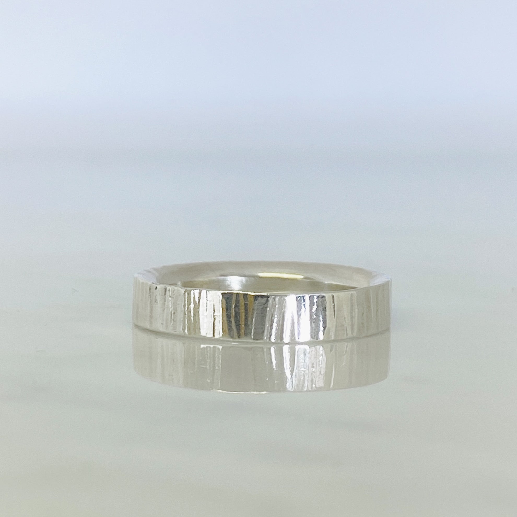 Platinum Striped Wedding Ring