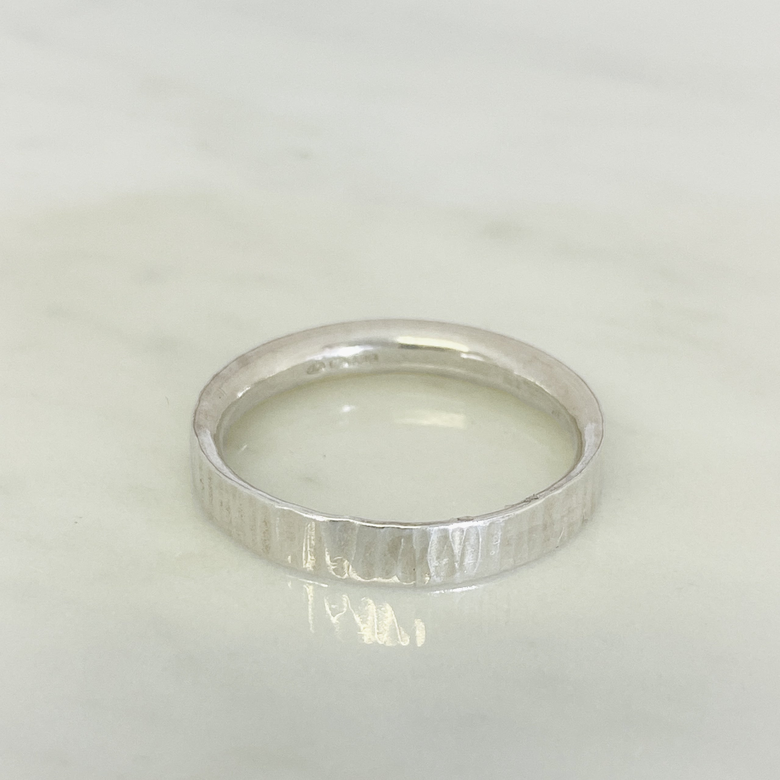Platinum Striped Wedding Ring