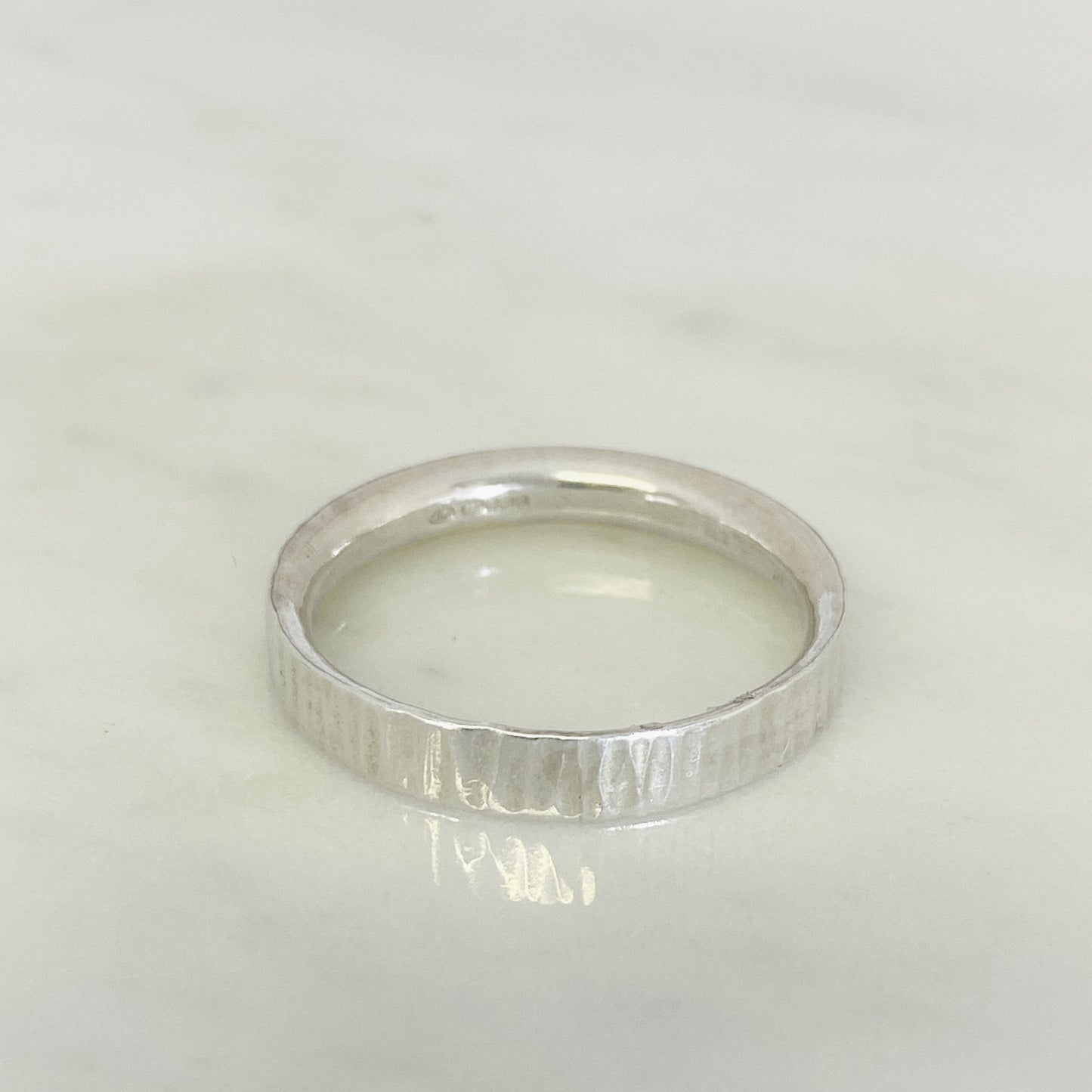 Platinum Striped Wedding Ring