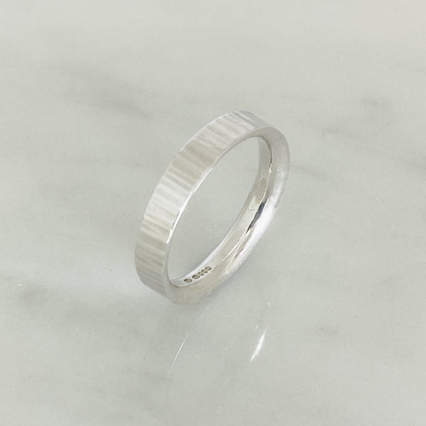 Platinum Striped Wedding Ring