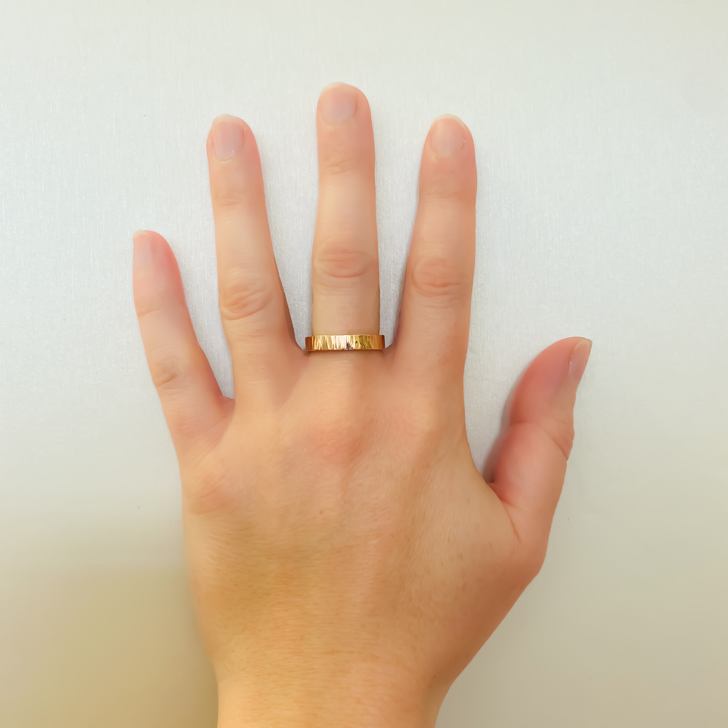 Rose Gold Striped Wedding Ring