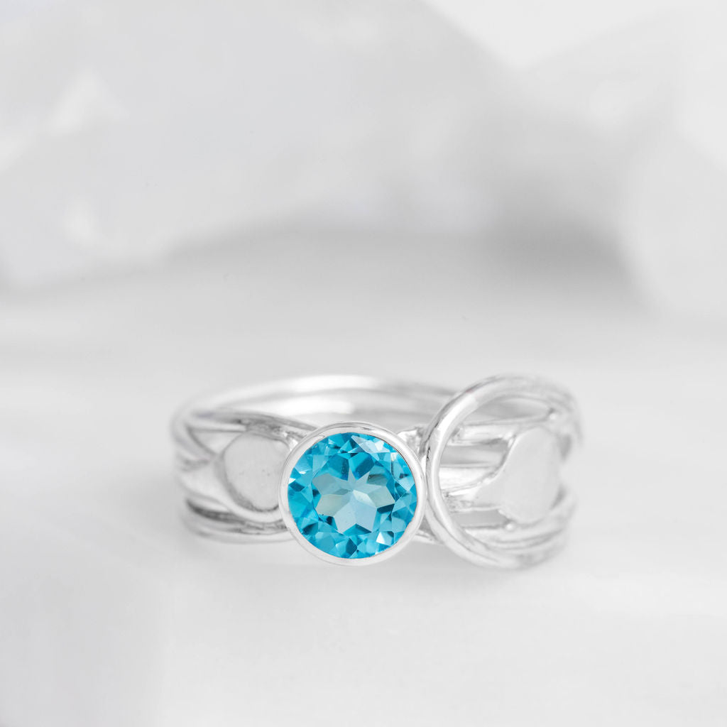 Tidal Ring with Blue Topaz #1