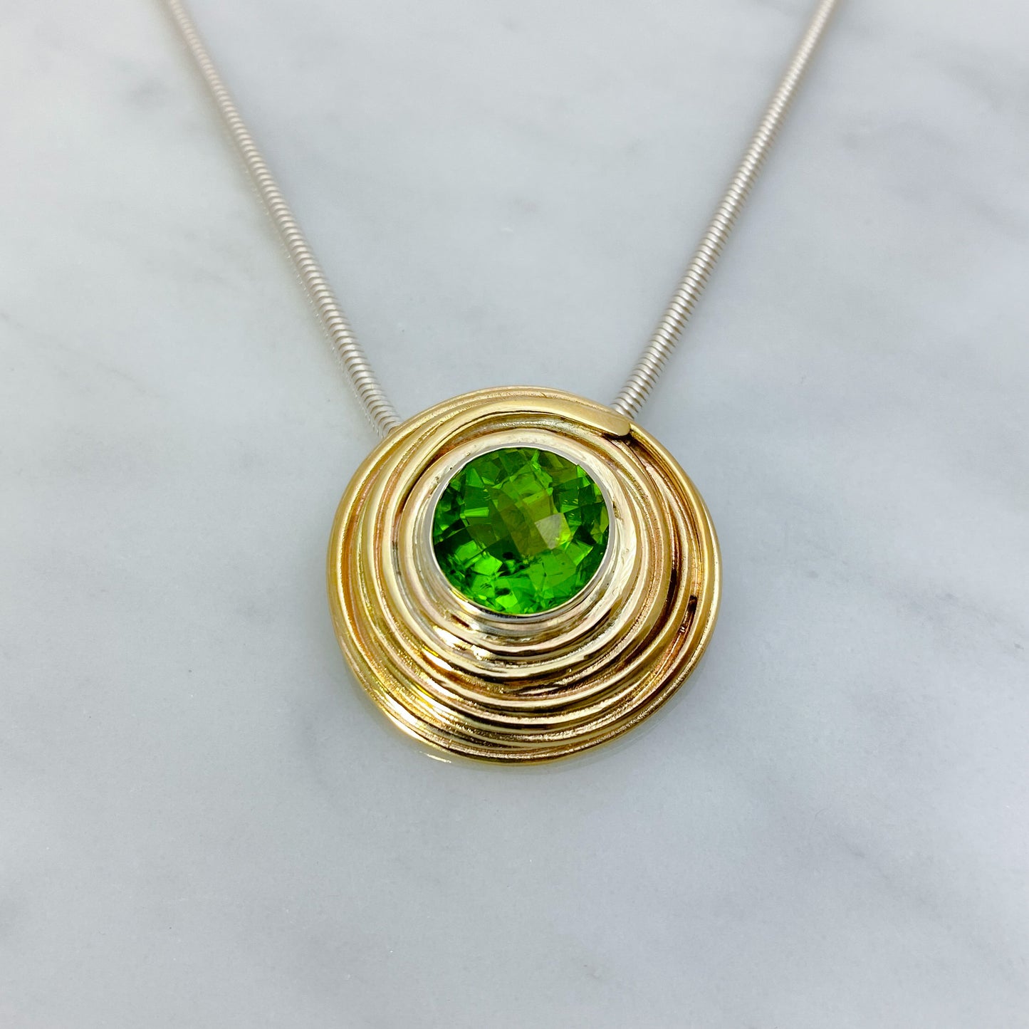 Togetherness Peridot and Gold Wrapped Pendant